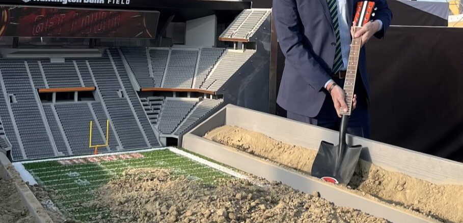 Capitol Airspace Group's James Scott at the Cleveland Browns' groundbreaking ceremony