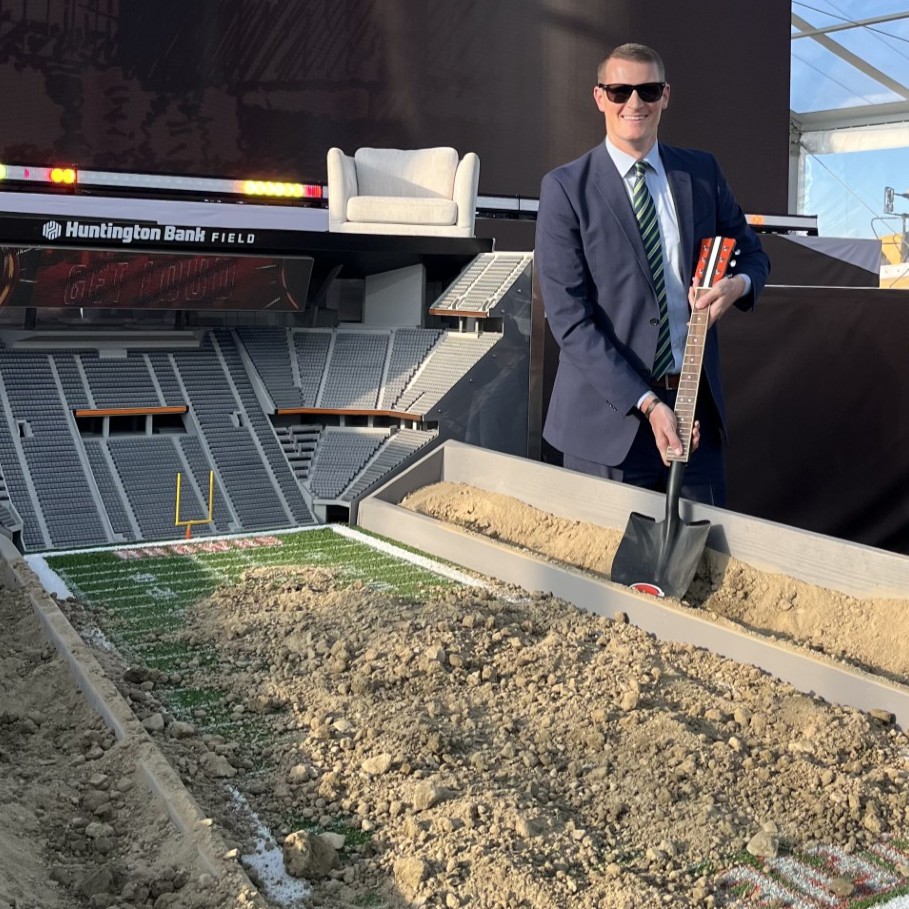 Capitol Airspace Group's James Scott at the Cleveland Browns' groundbreaking ceremony